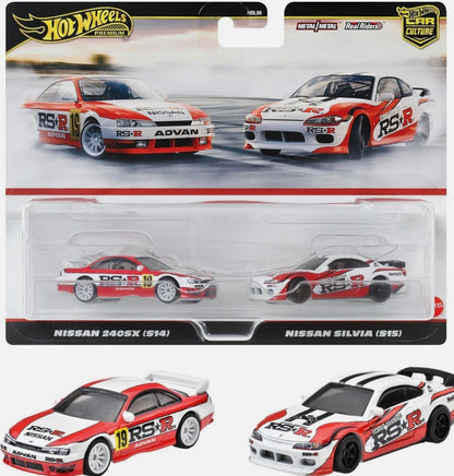 Nissan 240SX (S14) & Silvia (S15) TWIN PACK Hotwheels Premium Car Culture