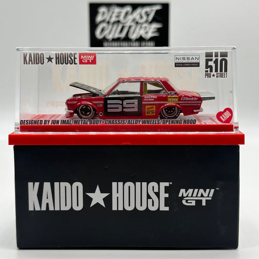 Datsun 510 Pro Street 003 & Custom Case Bundle - KAIDO HOUSE X MINIGT