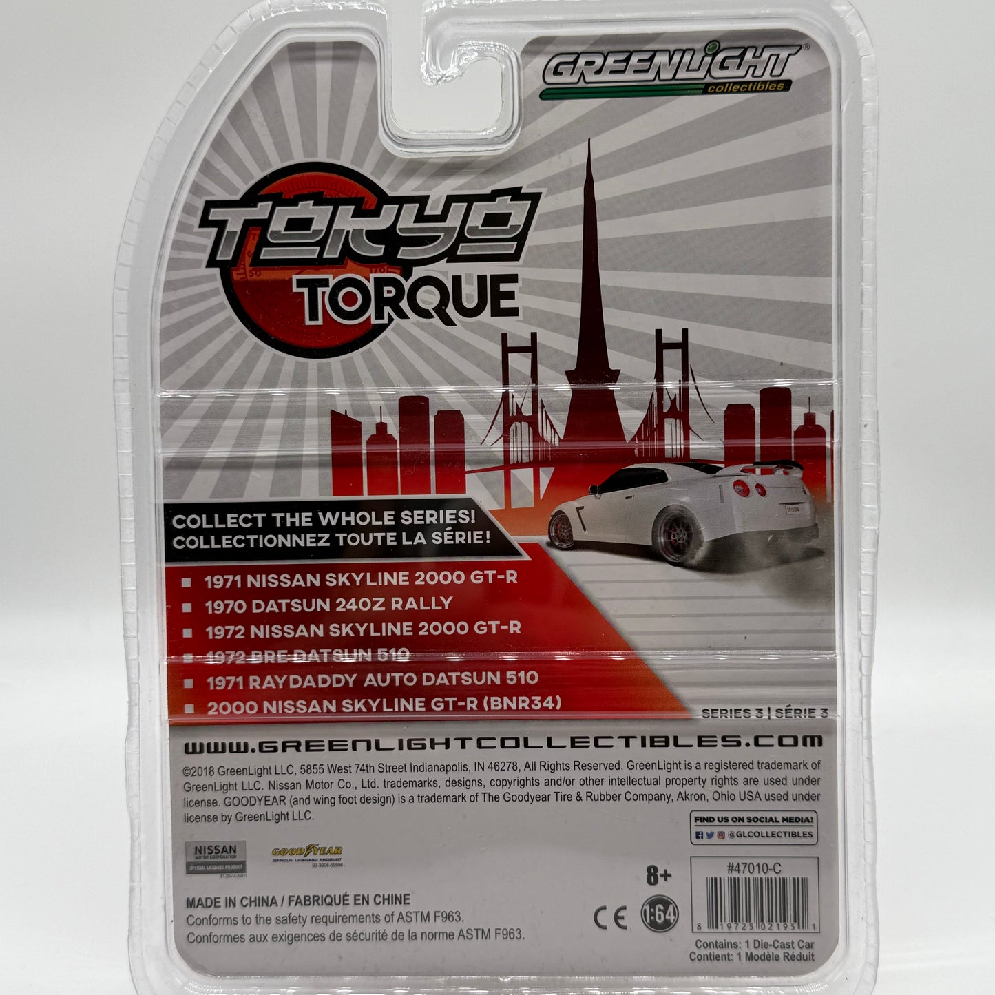 1972 Nissan Skyline 2000 GT-R Tokyo Torque GREENLIGHT 1:64