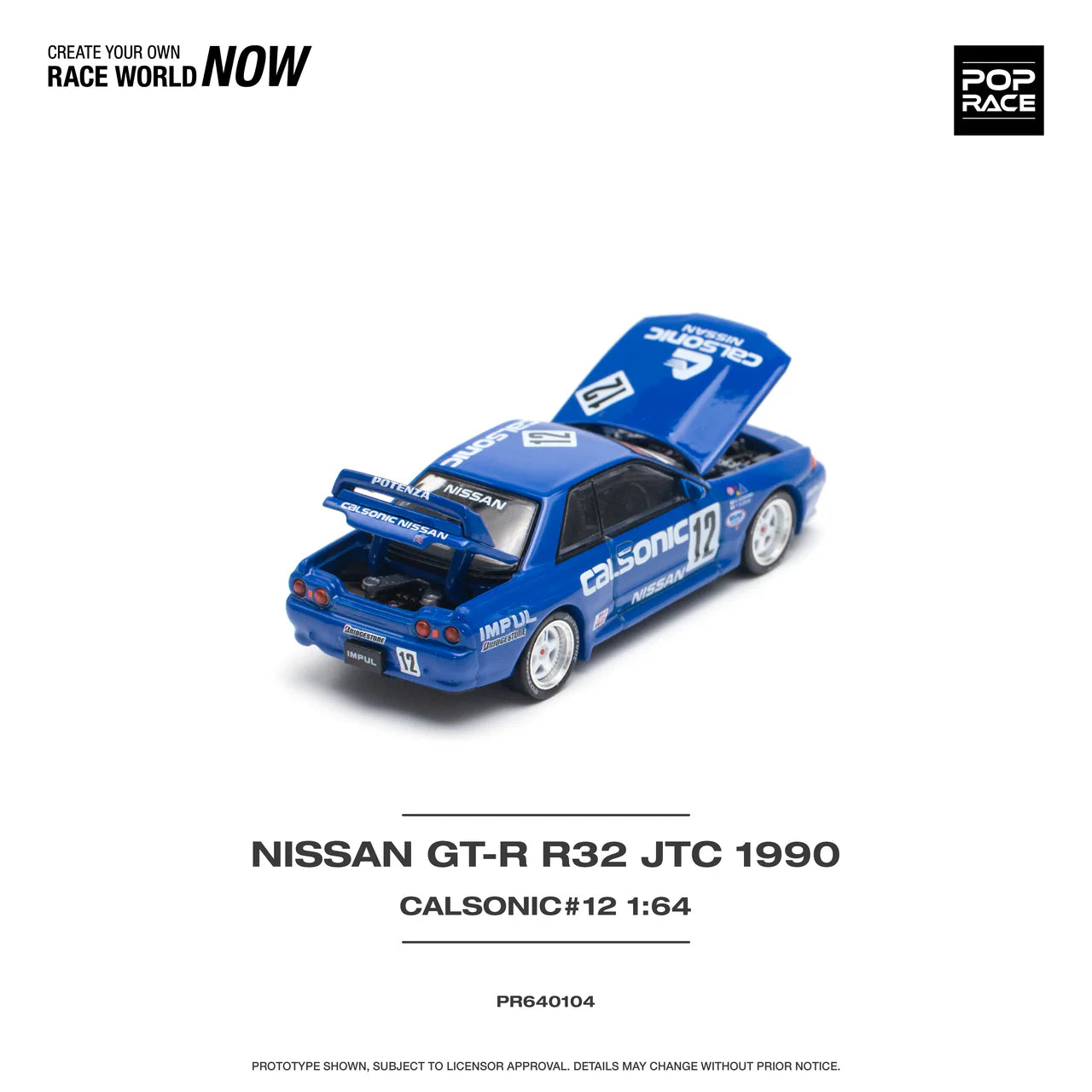 Nissan Skyline GT-R R32 JTC 1990 Calsonic #12 Pop Race – Diecast Nissan Skyline GT-R R32 JTC 1990 Calsonic #12 Pop Race – Diecast
