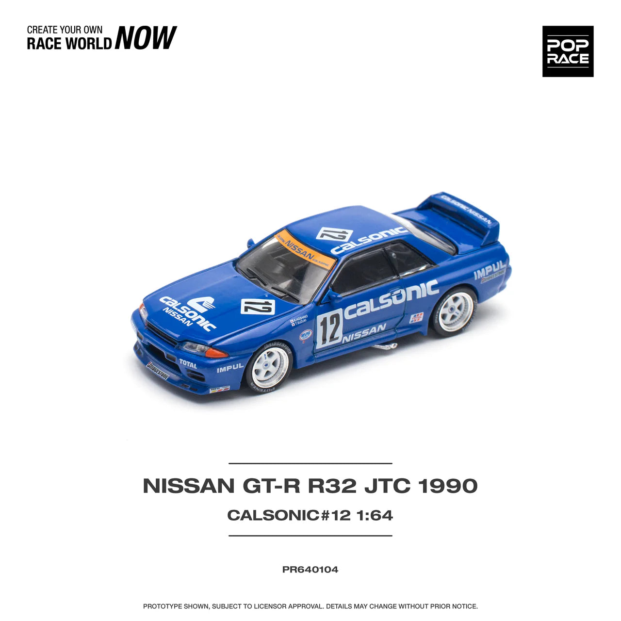 Nissan Skyline GT-R R32 JTC 1990 Calsonic #12 Pop Race – Diecast Nissan Skyline GT-R R32 JTC 1990 Calsonic #12 Pop Race – Diecast
