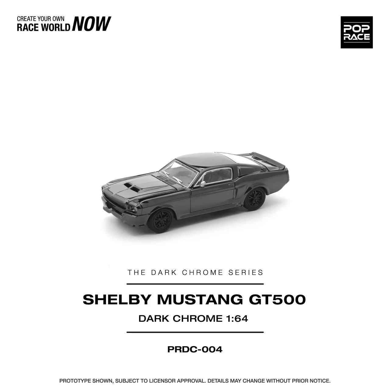 Shelby Mustang GT500 DARK CHROME - Pop Race 1:64