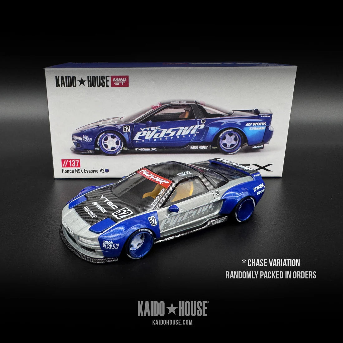 Honda NSX Evasive V2 - Kaido House x Mini GT 1:64 – Diecast Culture Honda NSX Evasive V2 - Kaido House x Mini GT 1:64 – Diecast Culture