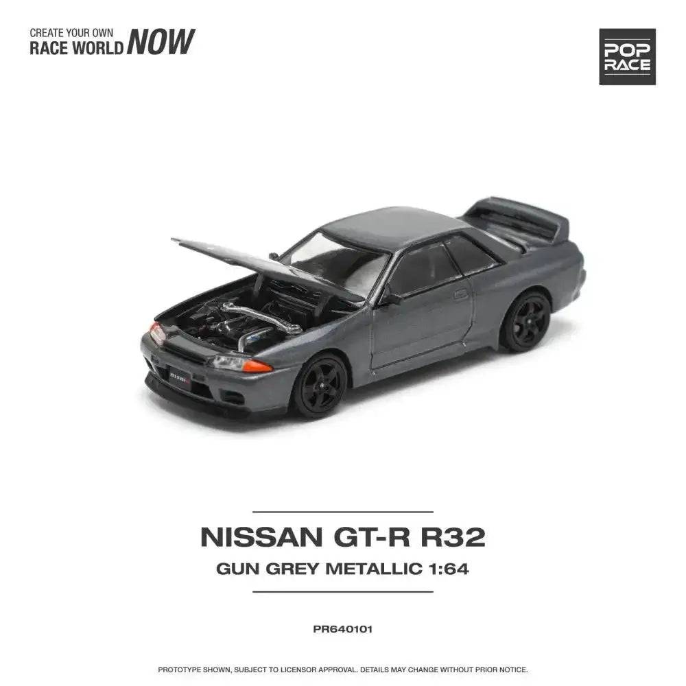 Nissan Skyline GT-R32 GUN GREY METALLIC - Pop Race 1:64