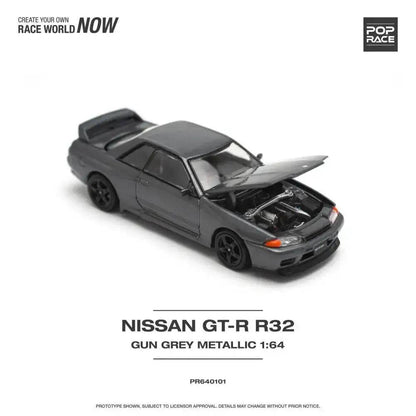 Nissan Skyline GT-R32 GUN GREY METALLIC - Pop Race 1:64