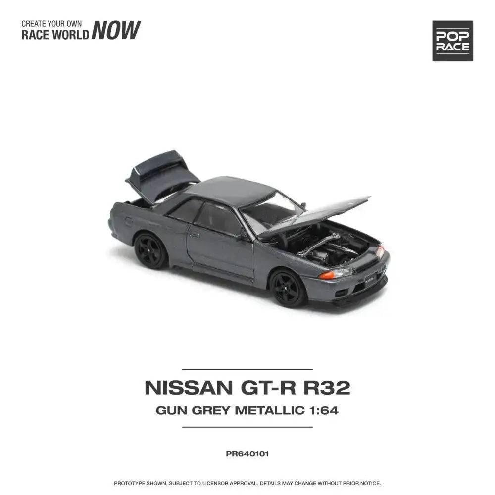 Nissan Skyline GT-R32 GUN GREY METALLIC - Pop Race 1:64
