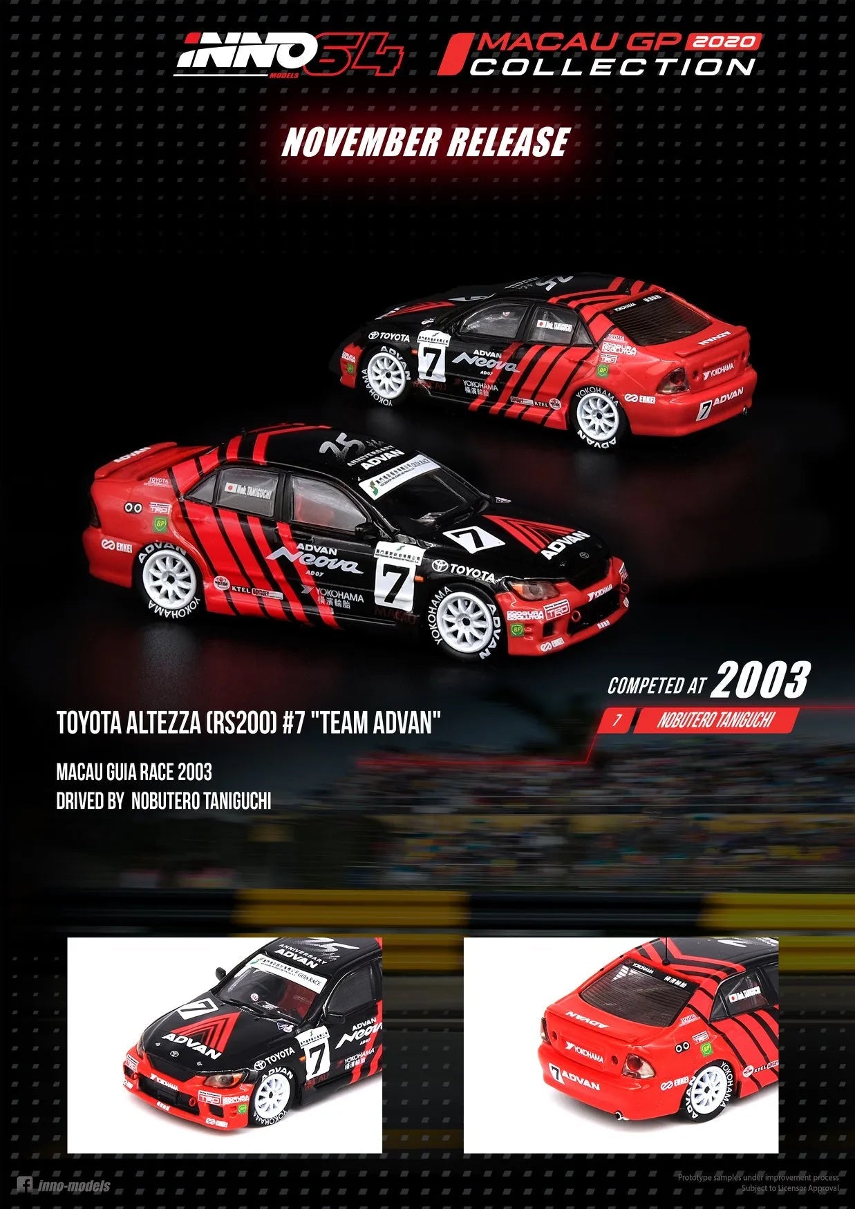 TOYOTA ALTEZZA (RS200) #7 "TEAM ADVAN" - INNO64 1:64