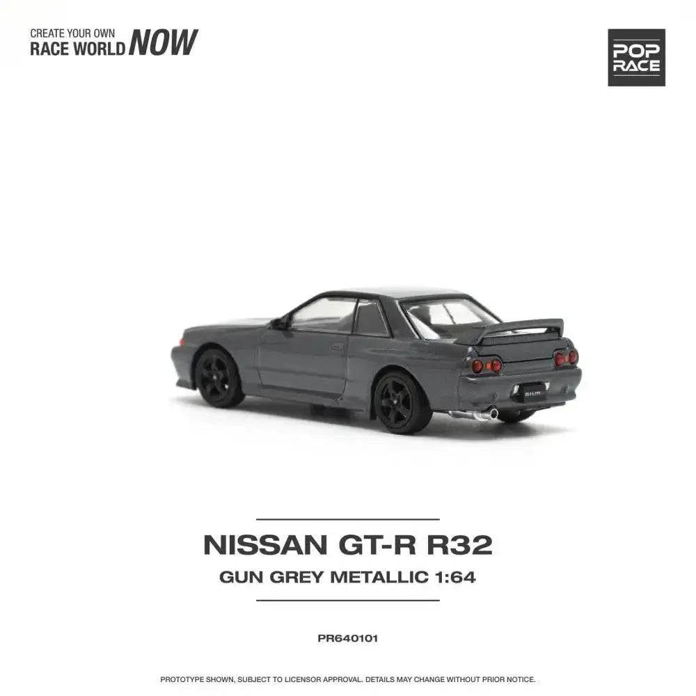 Nissan Skyline GT-R32 GUN GREY METALLIC - Pop Race 1:64