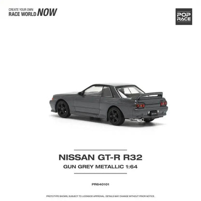 Nissan Skyline GT-R32 GUN GREY METALLIC - Pop Race 1:64