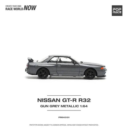 Nissan Skyline GT-R32 GUN GREY METALLIC - Pop Race 1:64