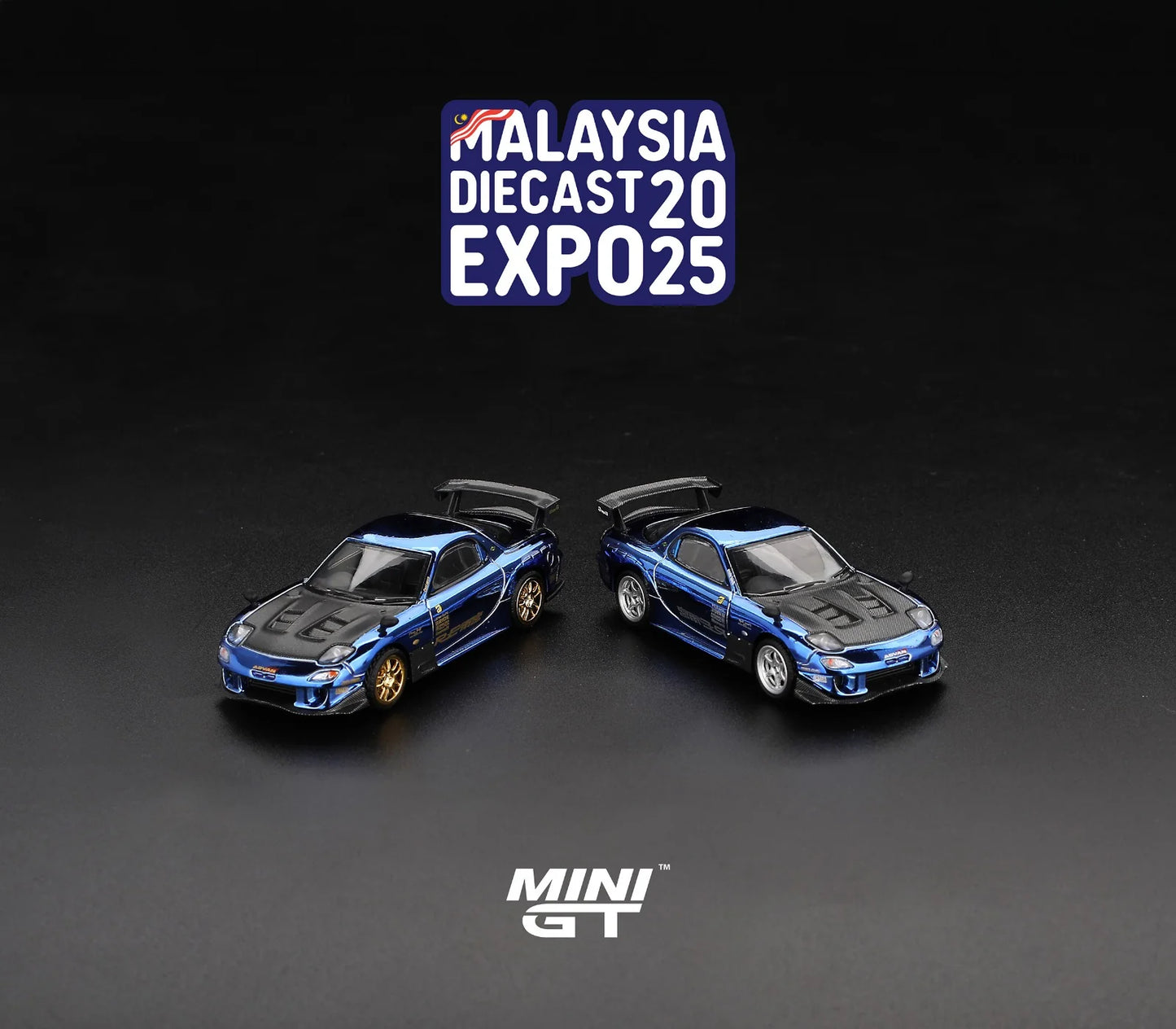 MAZDA RX-7 RE-AMEMIYA CHROME BLUE MALAYSIA DIECAST EXPO EXCLUSIVE | MALAYSIA DIECAST EXPO 2025 MDX - MINI GT #1020 1:64