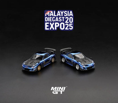 MAZDA RX-7 RE-AMEMIYA CHROME BLUE MALAYSIA DIECAST EXPO EXCLUSIVE | MALAYSIA DIECAST EXPO 2025 MDX - MINI GT #1020 1:64