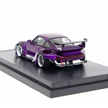 PORSCHE RWB 993 Army Gril purple GT Wing 1:64