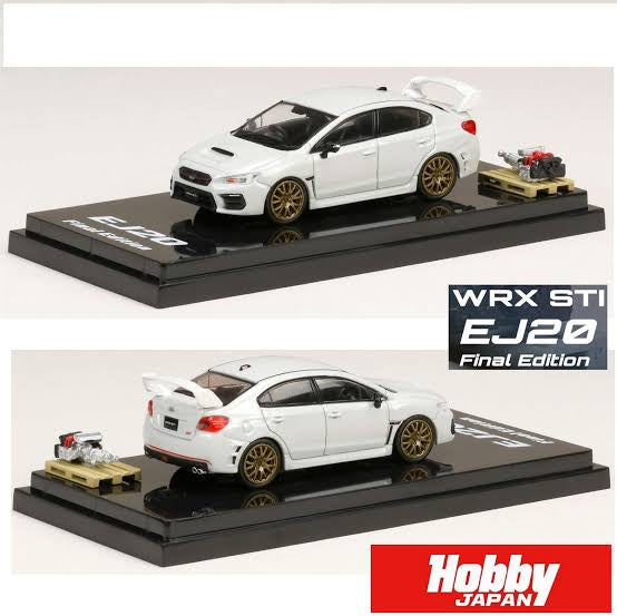 Subaru WRX STI RA-R EJ20 Final Edition w/ Engine Crystal White - Hobby Japan 1:64