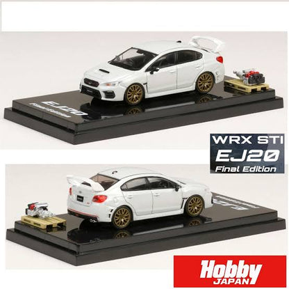 Subaru WRX STI RA-R EJ20 Final Edition w/ Engine Crystal White - Hobby Japan 1:64