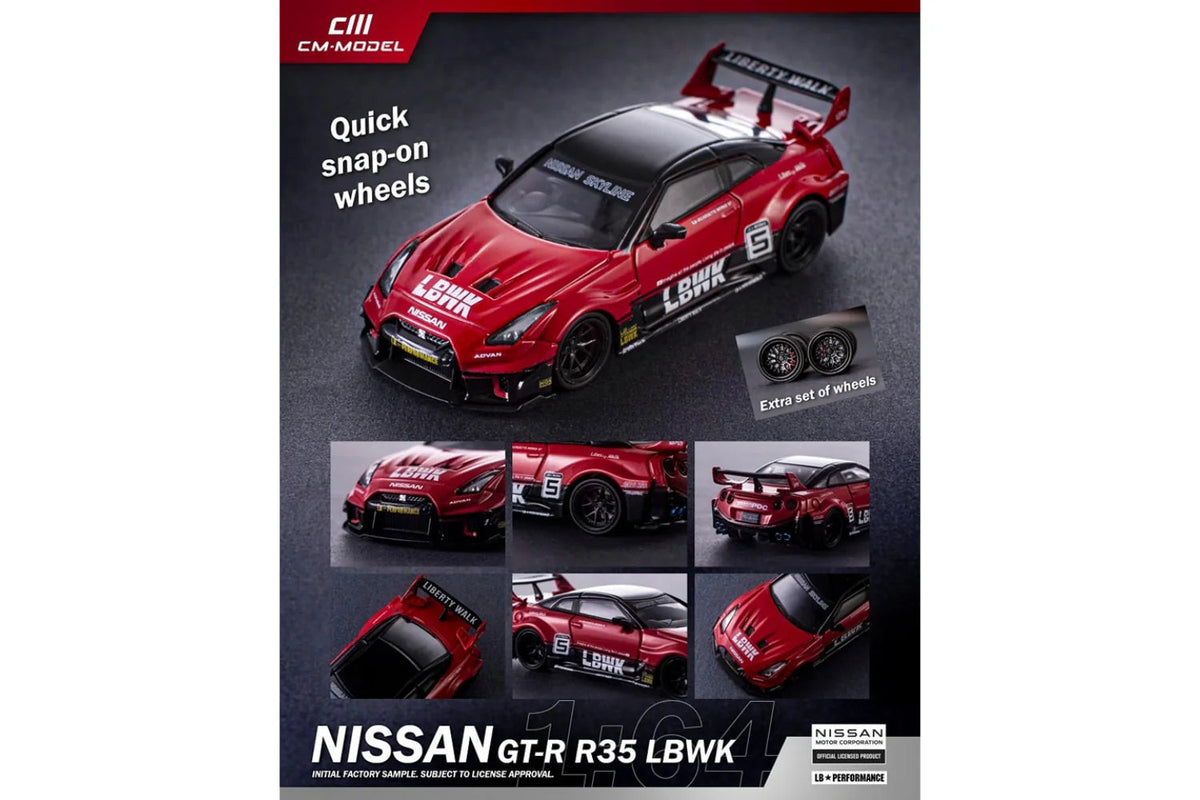 Siku R35 NISSAN R35 LBWK GT35RR SUPER SILHOUETTE #5 (RED/BLACK) CM-MODEL 1:64 ...