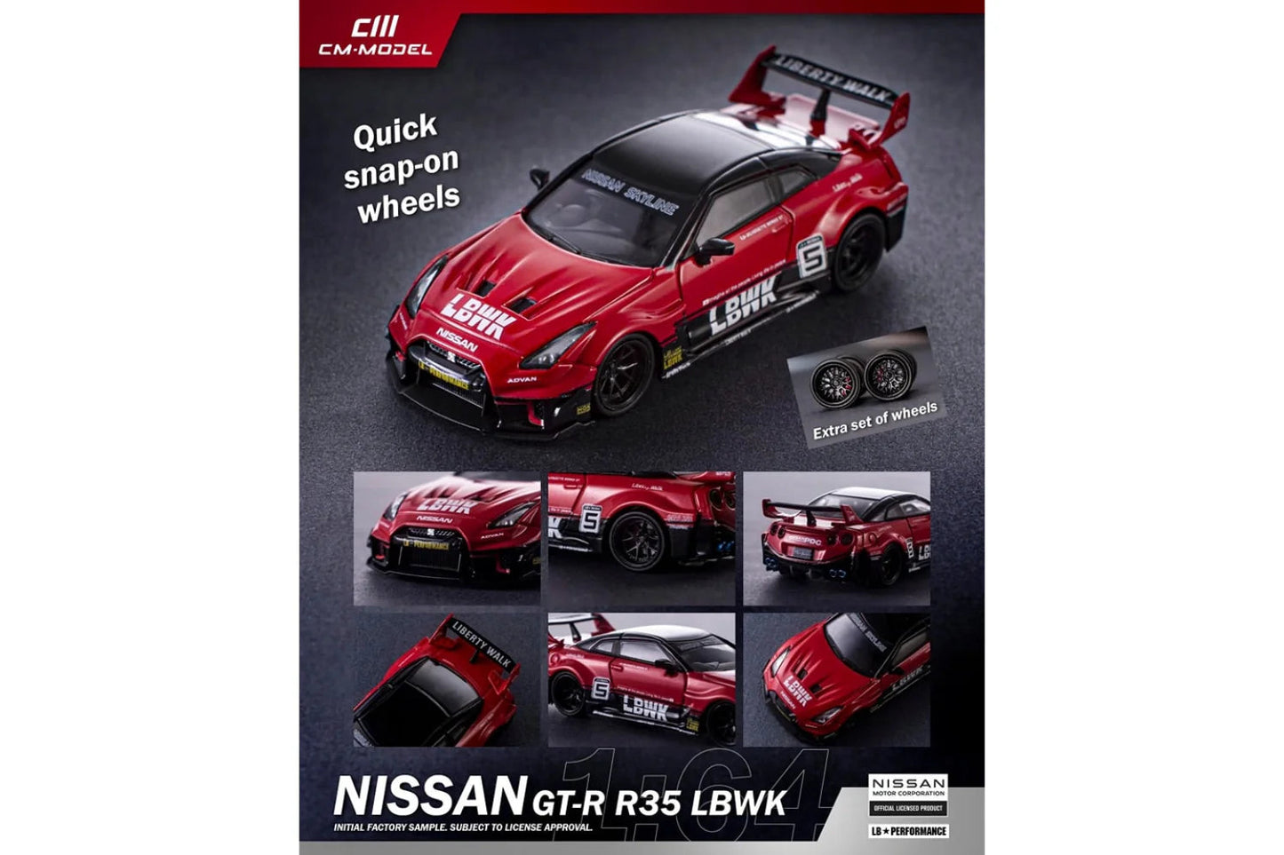 NISSAN R35 LBWK GT35RR SUPER SILHOUETTE #5 (RED/BLACK) CM-MODEL 1:64