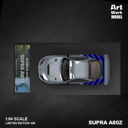 TimeMicro X ArtWork Toyota Supra A80 Fast & Furious Silver Blue Livery 1:64 LIMITED 499pcs