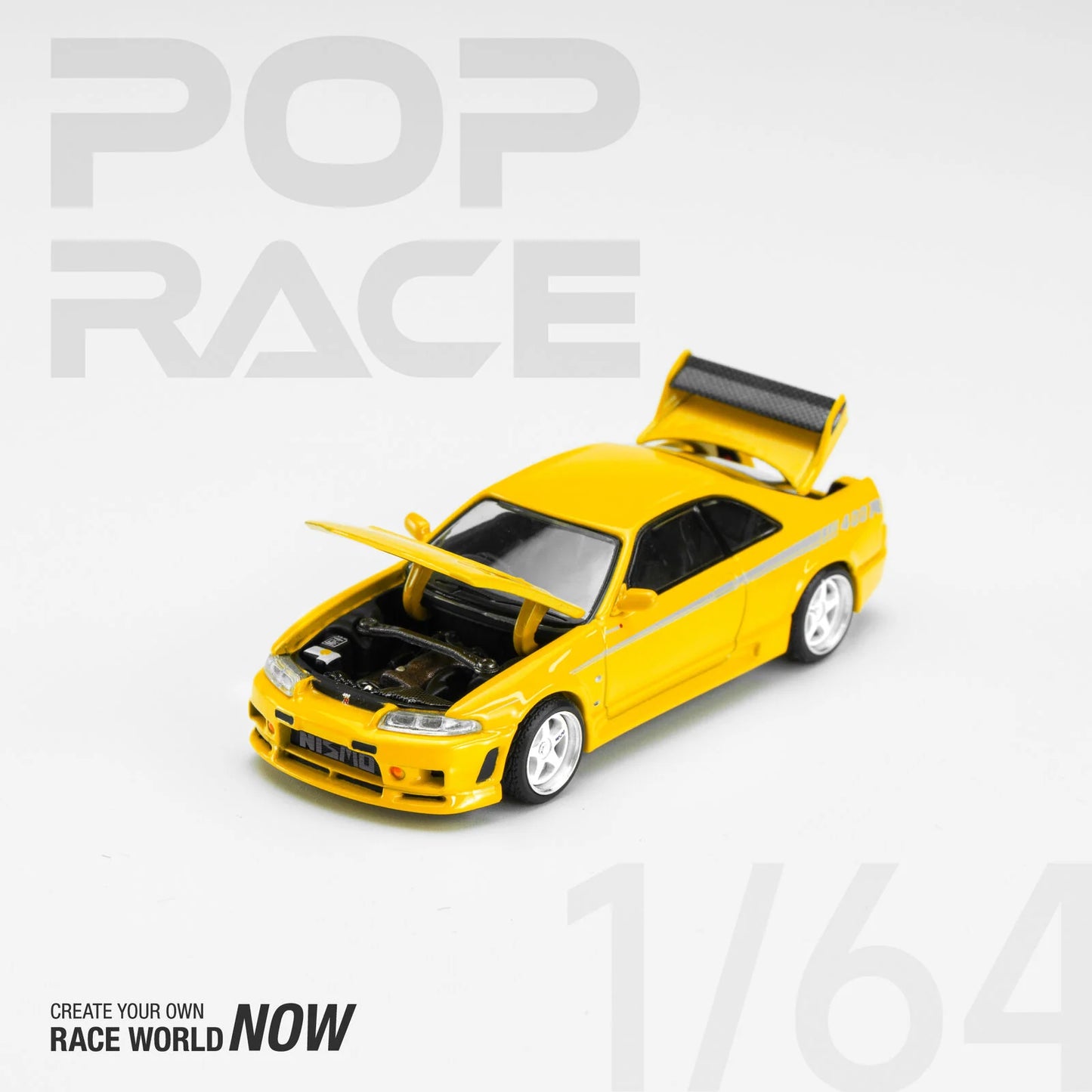 Nissan GTR R33 Nismo 400R Prototype Yellow - Pop Race 1:64