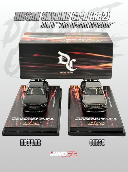 Nissan Skyline GTR R32 “JUN II” The Dream Crusher - INNO64 Diecast Nissan Skyline GTR R32 “JUN II” The Dream Crusher - INNO64 Diecast