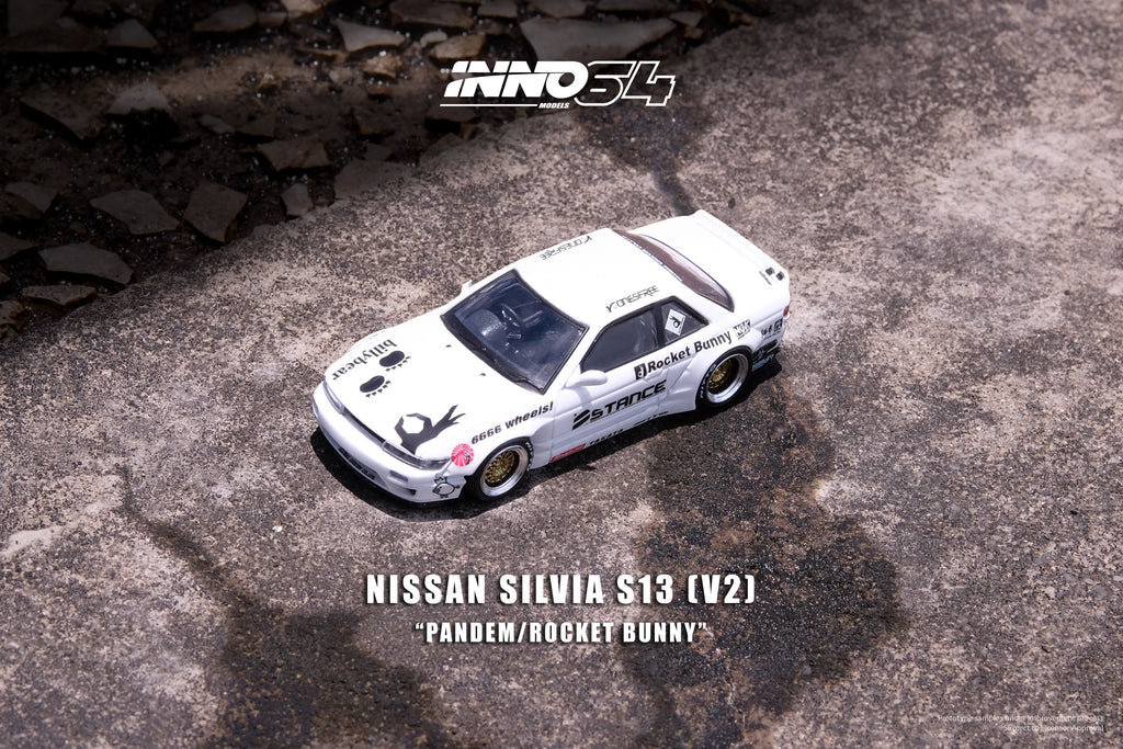 NISSAN SILVIA S13 V2 PANDEM ROCKET BUNNY (WHITE) INNO64 1:64