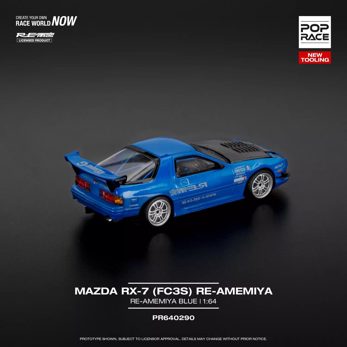 Mazda RX-7 (FC3S) RE-AMEMIYA  (Light Blue)Pop Race 1/64