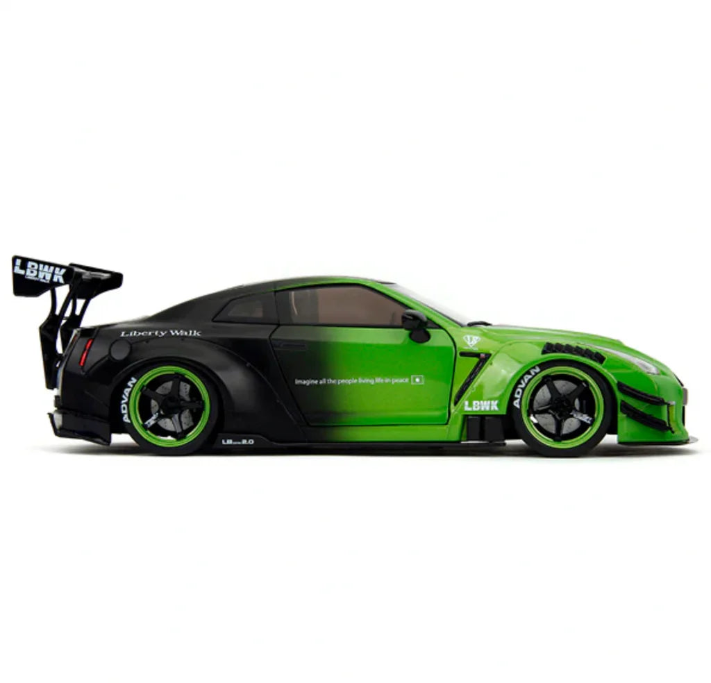 Matte Green GT-R with Liberty Walk Full Body Kit
