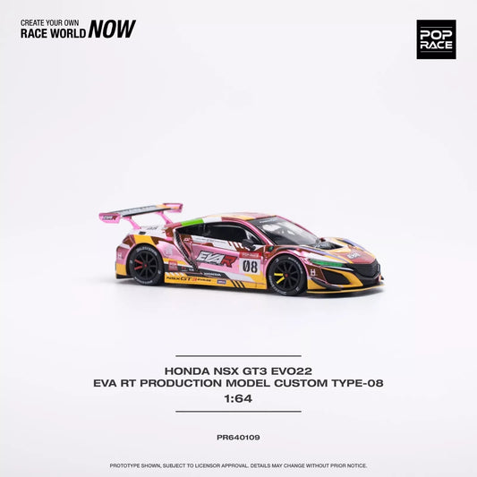 HONDA NSX GT3 EVO22 EVA RT PRODUCTION TYPE-08 Chrome Pink PR64-109 Pop Race 1:64