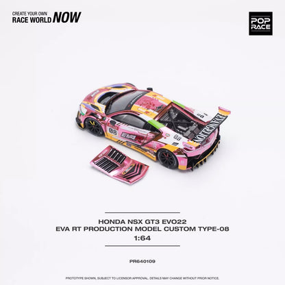 HONDA NSX GT3 EVO22 EVA RT PRODUCTION TYPE-08 Chrome Pink PR64-109 Pop Race 1:64