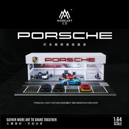 PORSCHE SHOP DIORAMA - MOREART 1:64 w/LED Lights