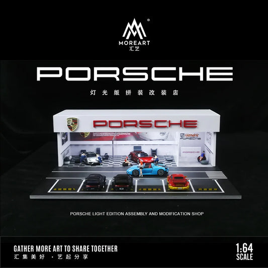 PORSCHE SHOP DIORAMA - MOREART 1:64 w/LED Lights