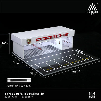 PORSCHE SHOP DIORAMA - MOREART 1:64 w/LED Lights