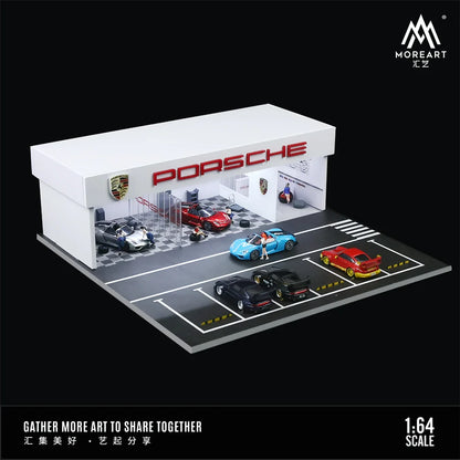PORSCHE SHOP DIORAMA - MOREART 1:64 w/LED Lights