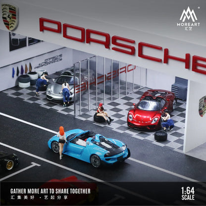 PORSCHE SHOP DIORAMA - MOREART 1:64 w/LED Lights