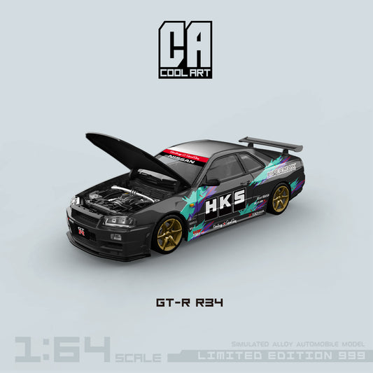 Nissan R34 HKS Openable Version - CoolArt 1:64