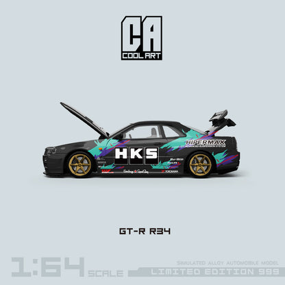 Nissan R34 HKS Openable Version - CoolArt 1:64