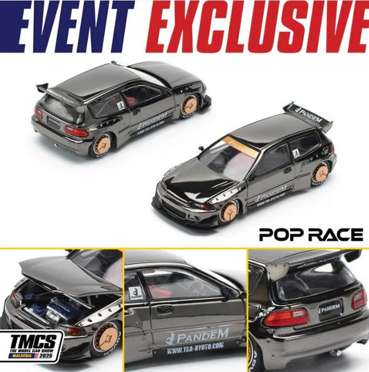 Pandem Civic EG6 Dark Chrome TMCS 2025 Event Exclusive - Pop Race 1:64