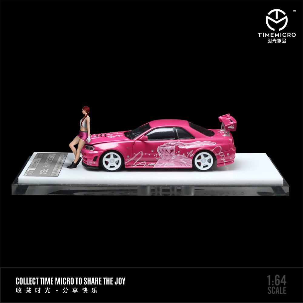 Nissan GTR34 Suki Pink FAST & FURIOUS - TimeMicro *LIMITED TO 999pcs* Free Figurine