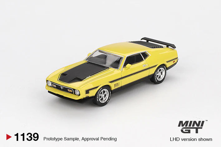 Ford Mustang Mach1 Grabber Yellow - Mini GT 1:64 MGT01139