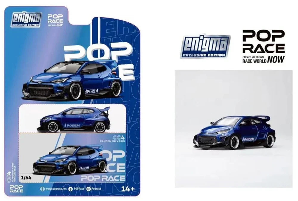 Toyota Yaris GR Pandem (Metallic Blue) - Pop Race 1:64 Scale