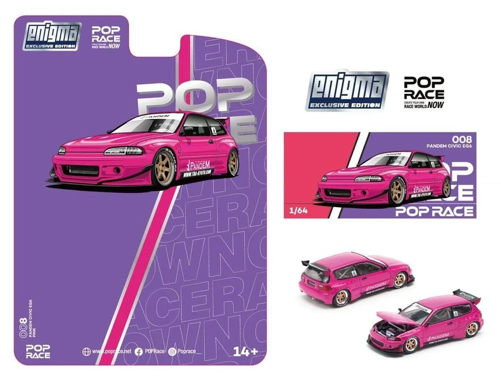 PANDEM CIVIC EG6 - PINK POPRACE X ENIGMA 1:64 PRE008