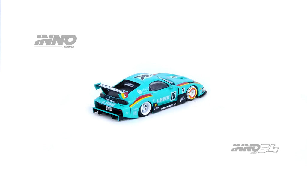 MAZDA RX7 (FD3S) LB-SUPER SILHOUETTE #15 TEAL BLUE BEIJING - INNO64 1:64