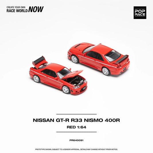 NISSAN SKYLINE R33 GT-R NISMO 400R  (RED) POP RACE 1:64