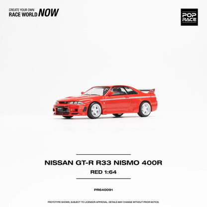 NISSAN SKYLINE R33 GT-R NISMO 400R  (RED) POP RACE 1:64