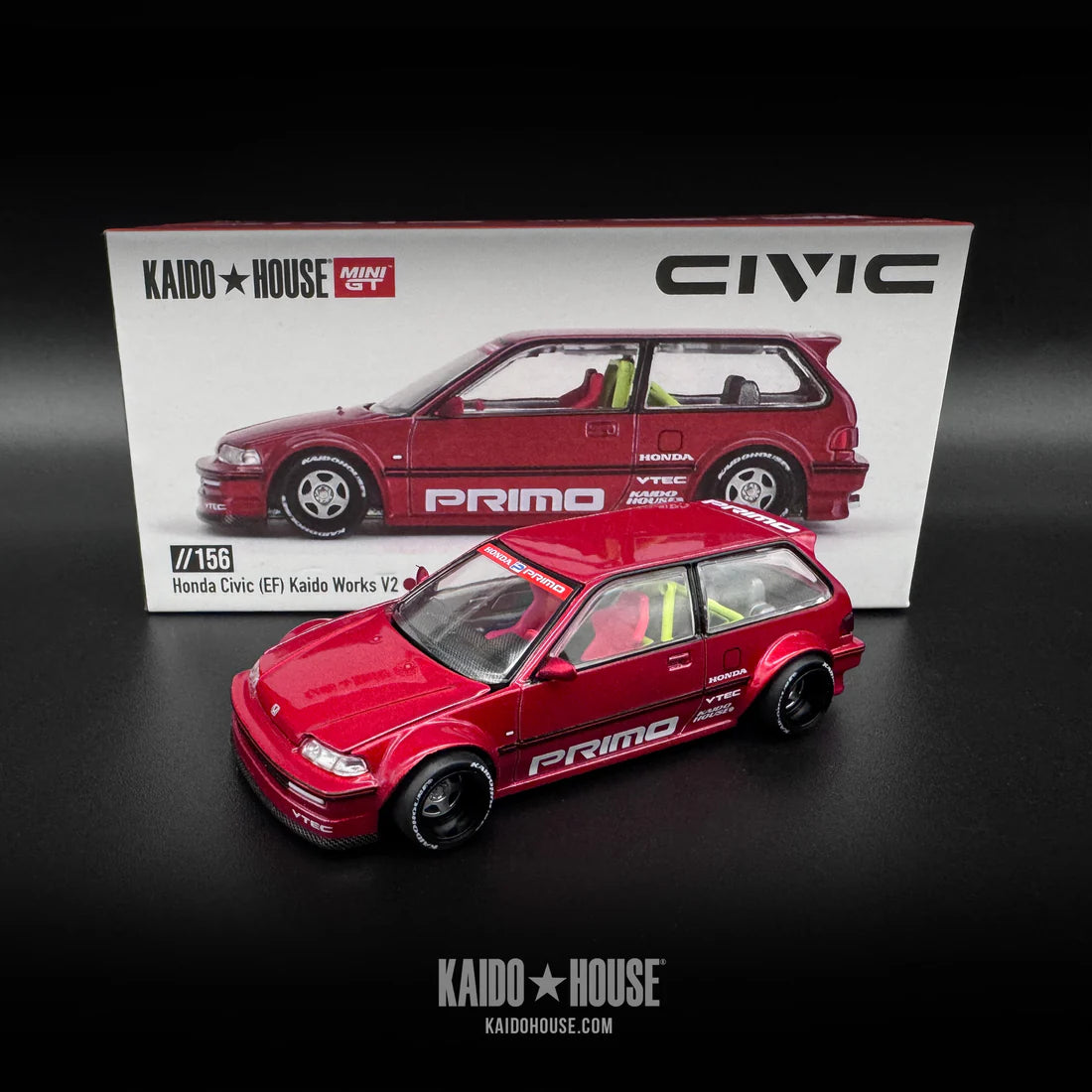 HONDA CIVIC (EF) KAIDO WORKS V2 (RED) KAIDOHOUSE X MINI GT KHMG156