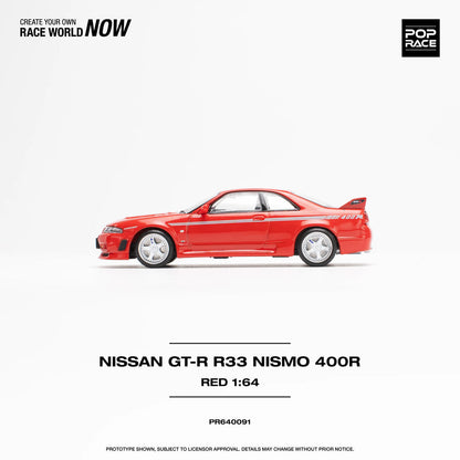 NISSAN SKYLINE R33 GT-R NISMO 400R  (RED) POP RACE 1:64