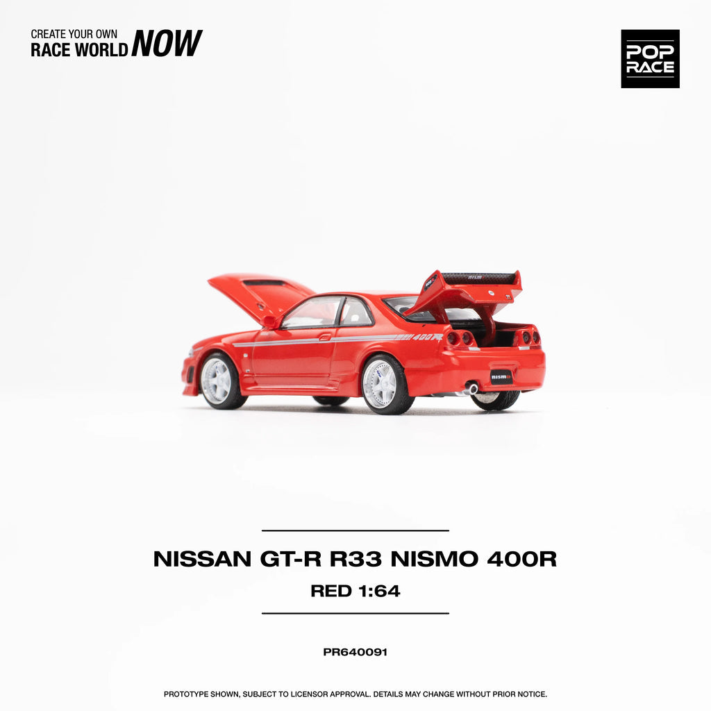 NISSAN SKYLINE R33 GT-R NISMO 400R  (RED) POP RACE 1:64