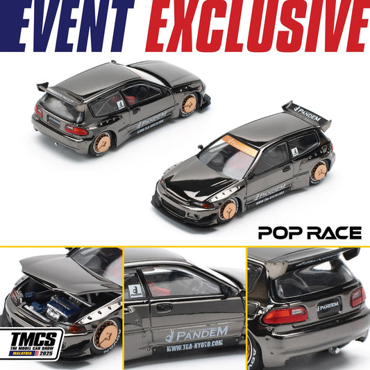 PANDEM CIVIC EG6 DARK CHROME PR640208 | THE MODEL CAR SHOW 2025 TMCS POP RACE 1/64