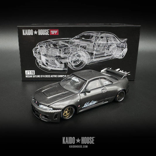 Kaido GT Nissan Skyline GT-R (R33) Active Carbon R V1 - Kaido House x MiniGT