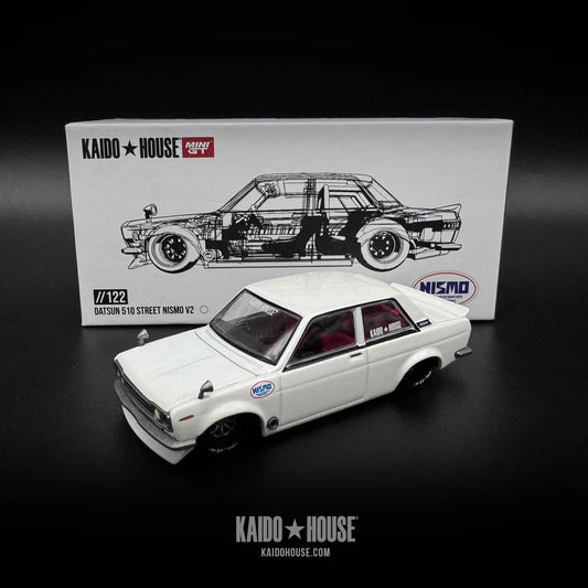 GT Datsun 510 Street Nismo V2 White Kaido House x MiniGT